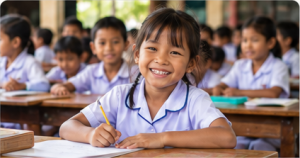 Hand-in-Hand volunteer with a child